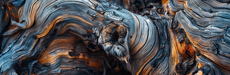 Swirling natural patterns in deeply weathered wood showing off earthy tones.