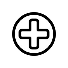 plus button icon, simple vector design