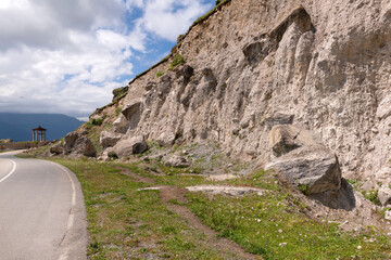 At the Tsey Loam pass. In the upper reaches of the Dzheyrakh gorge. Republic of Ingushetia, Russia