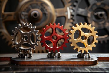 a group of gears on a table