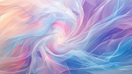 Obraz premium Swirling abstract art in pastel blue and pink tones