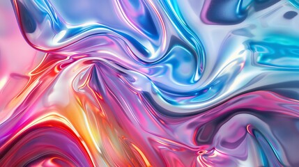 Vivid multicolored abstract holographic liquid texture for creative backgrounds