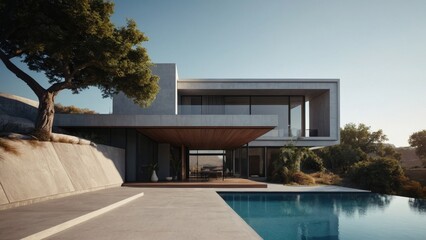 Fototapeta premium illustration of minimal modern house