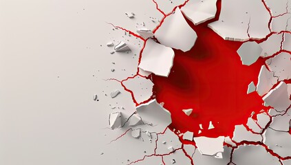 Dramatic Cracked Texture with Red Contrast