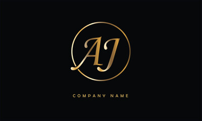AJ, JA, A, J Abstract Letters Logo Monogram