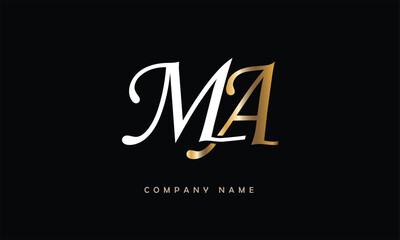 MA, AM, M, A Abstract Letters Logo Monogram