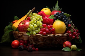 a basket of fruit on a table