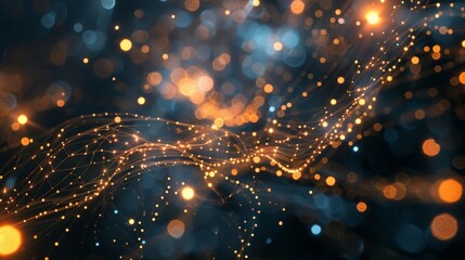 Obraz premium An intricate network of glowing nodes casting a captivating image of a decentralized online world.