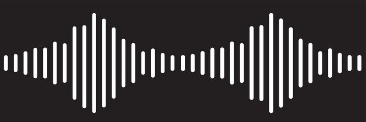Radio Wave icon. Monochrome simple sound wave on transparent background. Vector sound wave icon. Music player sound bar. Record interface. Equalizer icon with soundwave line. used for mobile phone.