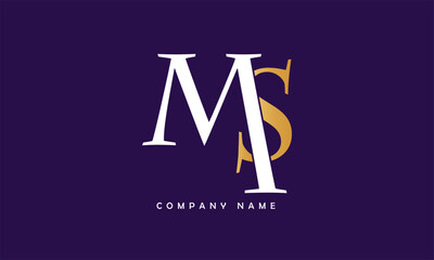 MS, SM, M, S Abstract Letters Logo Monogram