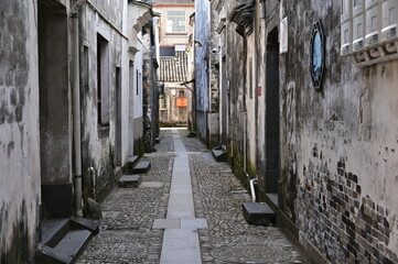 a typical narrow alley in southern China, 