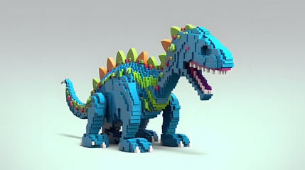 robot Iguanodon 3d pixel