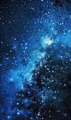 Naklejka premium Blue Abstract Night Sky With Stars,Photorealistic HD