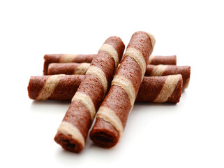 Tasty cinnamon rolls isolated on white, set
