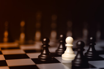 Chessboard as a Symbol for Corporate Strategy and Personnel Management Depicting Strategic Planning and Job Descriptions in an Organization