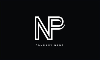 NP, PN, N, P Abstract Letters Logo Monogram