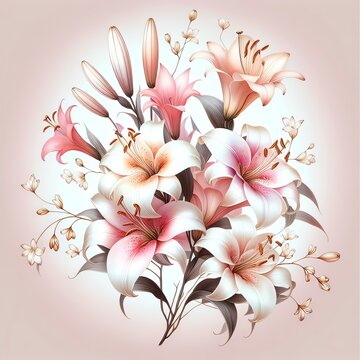 An image of whimsical Oriental Lilies flowers