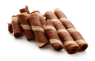 Tasty cinnamon rolls isolated on white, set
