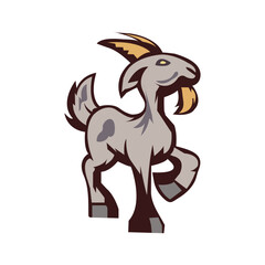 Illustration of cartoon goat. Simple flat vector illustration