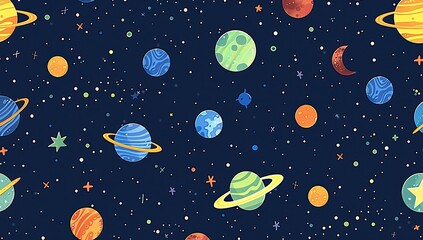 Whimsical Cartoon Space Background