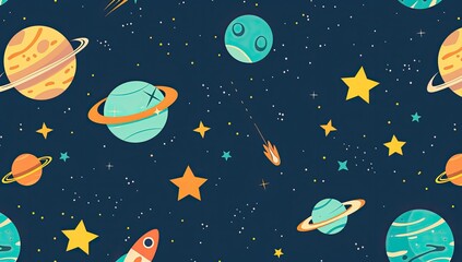 Whimsical Cartoon Space Background