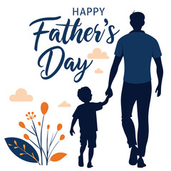 Father and Son Happy Father's Day Illustration