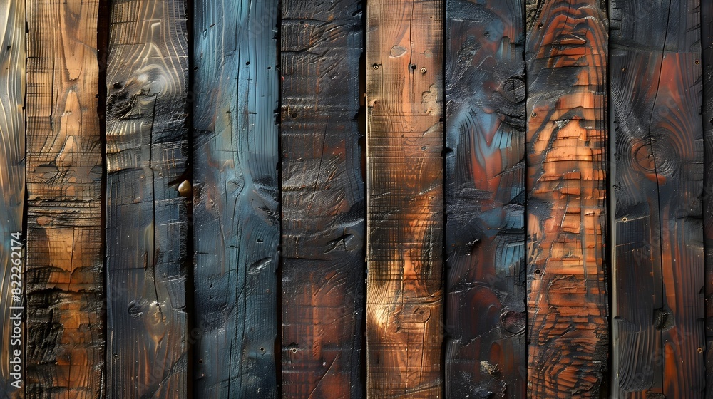 Poster aged and weathered wood planks forming an abstract textured background