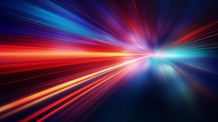 Obraz premium Colorful light streaks creating a sense of fast movement focus on, velocity, dynamic, Overlay, Cyber space