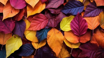 Colorful array of leaves displaying fall colors focus on, seasonal change, whimsical, Manipulation, Arboretum