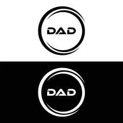 DAD logo. D A D design. White DAD letter. DAD, D A D letter logo design. D A D letter logo design in FIVE, FOUR, THREE, style. letter logo set in one artboard. D A D letter logo vector design.	
