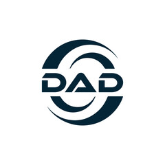DAD logo. D A D design. White DAD letter. DAD, D A D letter logo design. D A D letter logo design in FIVE, FOUR, THREE, style. letter logo set in one artboard. D A D letter logo vector design.	
