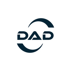 DAD logo. D A D design. White DAD letter. DAD, D A D letter logo design. D A D letter logo design in FIVE, FOUR, THREE, style. letter logo set in one artboard. D A D letter logo vector design.	
