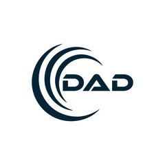DAD logo. D A D design. White DAD letter. DAD, D A D letter logo design. D A D letter logo design in FIVE, FOUR, THREE, style. letter logo set in one artboard. D A D letter logo vector design.	
