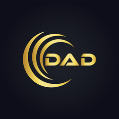 Obraz premium DAD logo. D A D design. White DAD letter. DAD, D A D letter logo design. D A D letter logo design in FIVE, FOUR, THREE, style. letter logo set in one artboard. D A D letter logo vector design. 