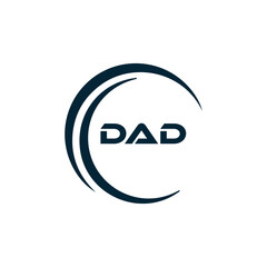 DAD logo. D A D design. White DAD letter. DAD, D A D letter logo design. D A D letter logo design in FIVE, FOUR, THREE, style. letter logo set in one artboard. D A D letter logo vector design.	
