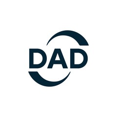 DAD logo. D A D design. White DAD letter. DAD, D A D letter logo design. D A D letter logo design in FIVE, FOUR, THREE, style. letter logo set in one artboard. D A D letter logo vector design.	

