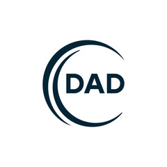 DAD logo. D A D design. White DAD letter. DAD, D A D letter logo design. D A D letter logo design in FIVE, FOUR, THREE, style. letter logo set in one artboard. D A D letter logo vector design.	

