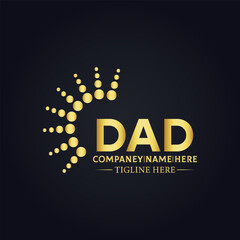 DAD logo. D A D design. White DAD letter. DAD, D A D letter logo design. D A D letter logo design in FIVE, FOUR, THREE, style. letter logo set in one artboard. D A D letter logo vector design.	
