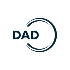 DAD logo. D A D design. White DAD letter. DAD, D A D letter logo design. D A D letter logo design in FIVE, FOUR, THREE, style. letter logo set in one artboard. D A D letter logo vector design.	
