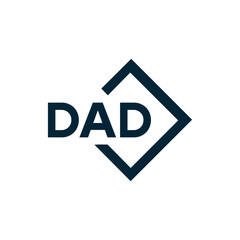 DAD logo. D A D design. White DAD letter. DAD, D A D letter logo design. D A D letter logo design in FIVE, FOUR, THREE, style. letter logo set in one artboard. D A D letter logo vector design.	
