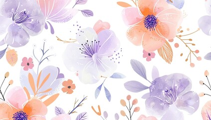 Pastel Flower Illustration in Watercolor Style