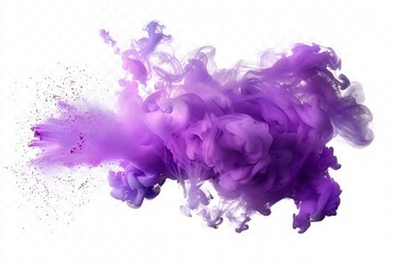 Naklejka premium Purple smoke abstract on white background. 