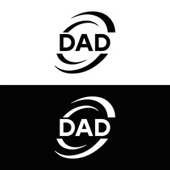 DAD logo. D A D design. White DAD letter. DAD, D A D letter logo design. D A D letter logo design in FIVE, FOUR, THREE, style. letter logo set in one artboard. D A D letter logo vector design.	
