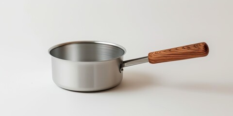 Stainless Steel Pan on White Background