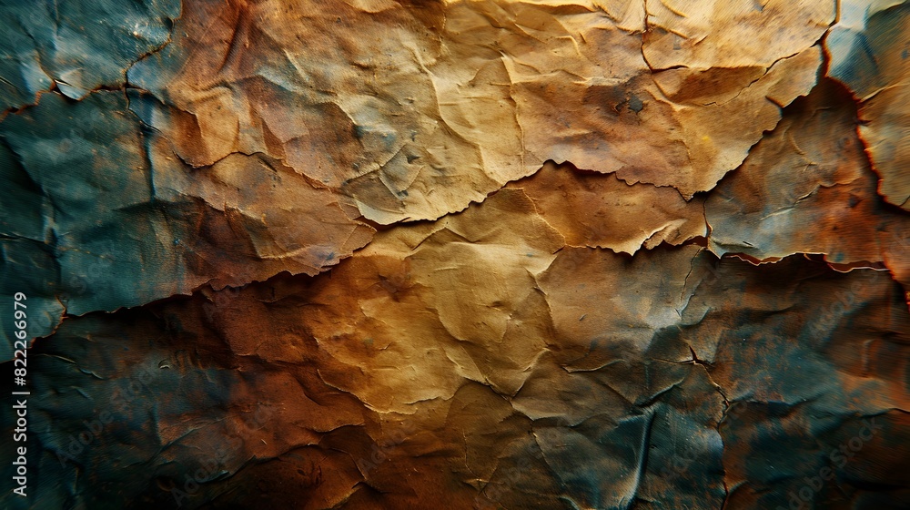 Leinwandbilder dramatically weathered and textured grunge surface with layers of peeling and cracked earthy tones a
