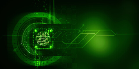 Obraz premium 2d Illustration Fingerprint Scanning Technology Concept 