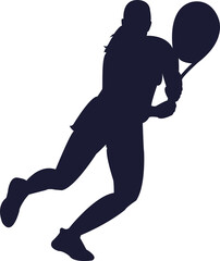 Tennis BAll Player Action Silhouette 