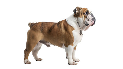 Curious English Bulldog Stands At Attention