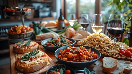 Fototapeta premium FamilyStyle Italian Feast A of Culture and Nourishment