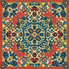 2d vector illustration colorful vintage Seamless hi res Portuguese tiles abstract Artwork
